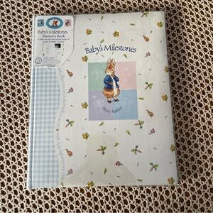 Peter Rabbit Baby's Milestones Memory Book - White and Blue